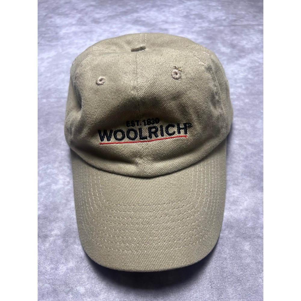 Woolrich Baseball Cap Unisex OSFA Khaki Tan Logo Embroidered Strapback Hat